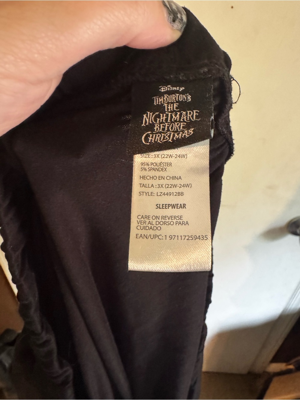 Disney The Nightmare Before Christmas Black Sleep Pant-3X - Picture 2 of 6